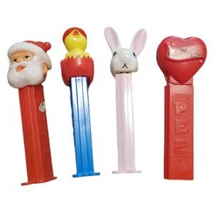 Pez Vintage Holiday Candy Dispensers Santa Easter